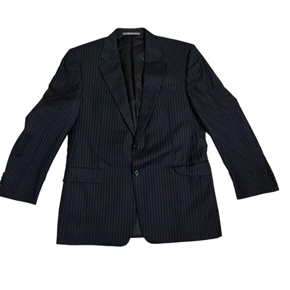 Hickey Freeman Men's blazer sport jacket 42R black pinstripe 2 button - Picture 1 of 10